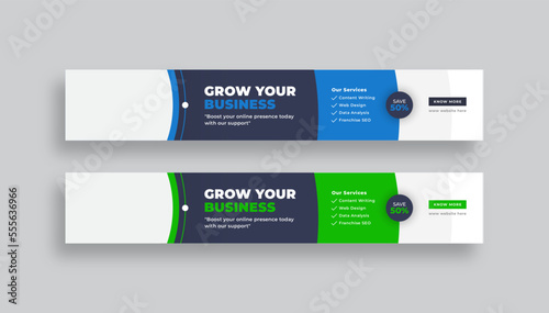 Digital marketing large web banner, social cover template or corporate business banner template
