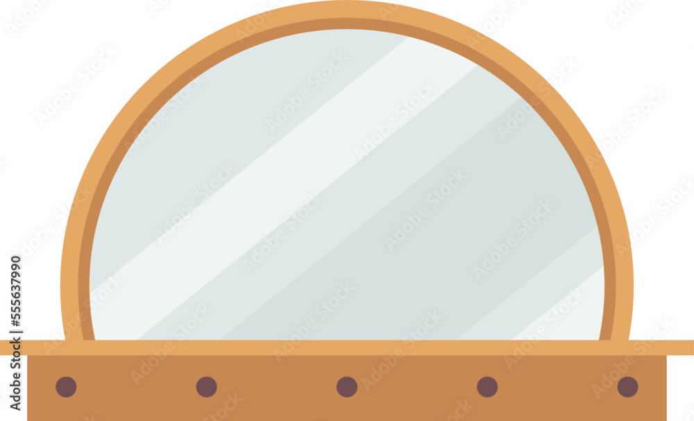 Modern half circle mirror flat icon Modern half circle mirror flat icon