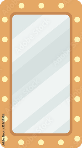 Full length mirrors with lights flat icon