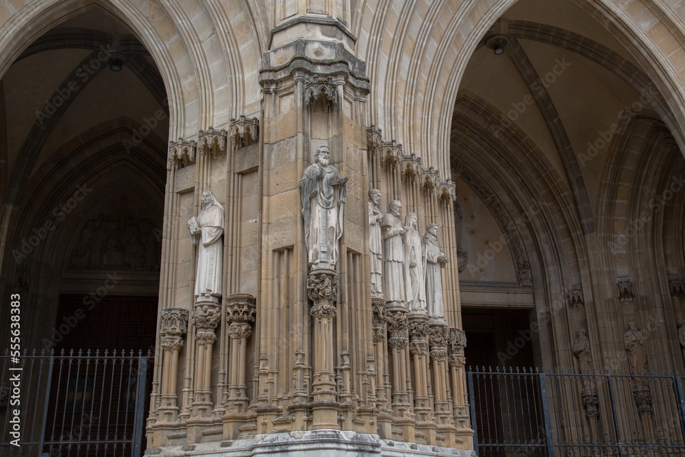 Entrance of Maria Inmaculada Cathedral Church, Vitoria Gasteiz; Alava; Basque Country; Spain