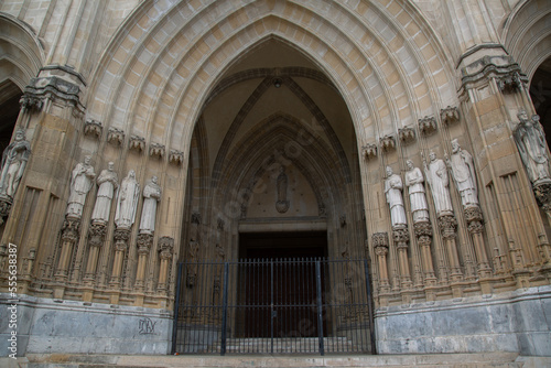 Entrance of Maria Inmaculada Cathedral Church, Vitoria Gasteiz; Alava; Basque Country; Spain