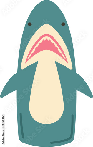 Cute soft shark puppet flat icon Handmade toys