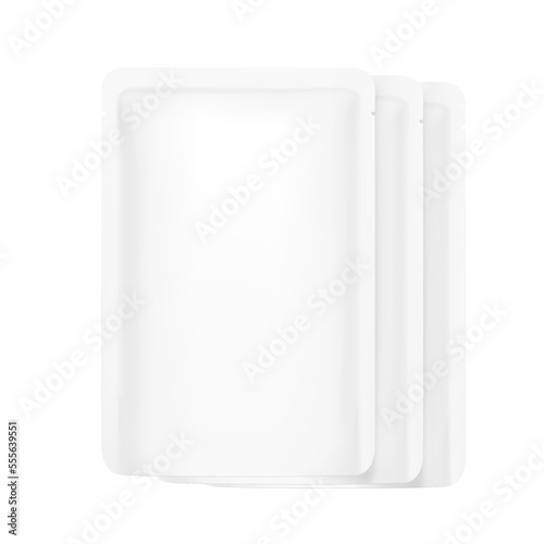 Realistic pouch bags mockup. Vector illustration for food, cosmetic and hygiene. Ready for your design. EPS10.	