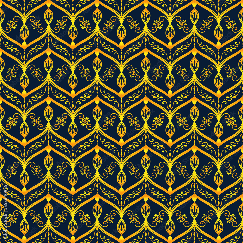 thai pattern, Traditional floral pattern for background, rug, wallpaper, clothing, wrap, batik, fabric, sarong, embroidery style illustration