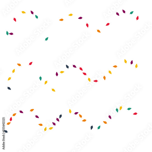 Autumn Confetti Vector White Background. Yellow Foliage Flying Set. Botany Leaf Backdrop. Orange Confetti Design.