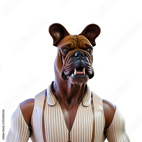 Portrait of a Bulldog in a ...
