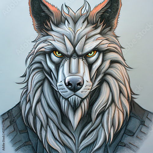 Portrait of a werewolf. Ant...