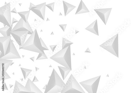 Gray Triangular Background White Vector. Origami 3d Backdrop. Silver Construction Card. Element Modern. Hoar Crystal Template.