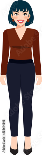 Business woman in office style clothes cartoon character PNG