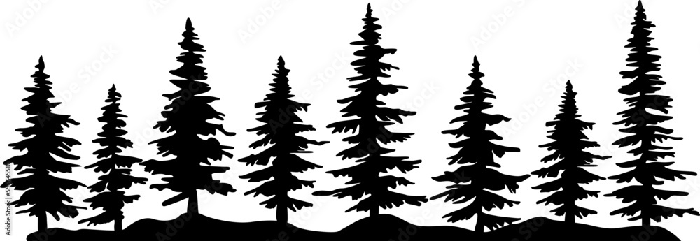 Forest Trees Cutfile, cricut ,silhouette, SVG, EPS, JPEG, PNG, Vector, Digital File