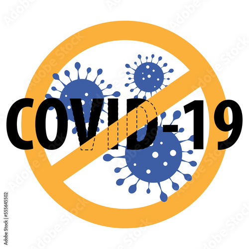 Covid19 or Coronavirus Sticker Flat Icon PNG photo