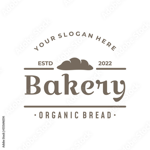 Retro wheat bread logo design template. Badge for bakery, home made bakery, restaurant or cafe, patisserie, business.