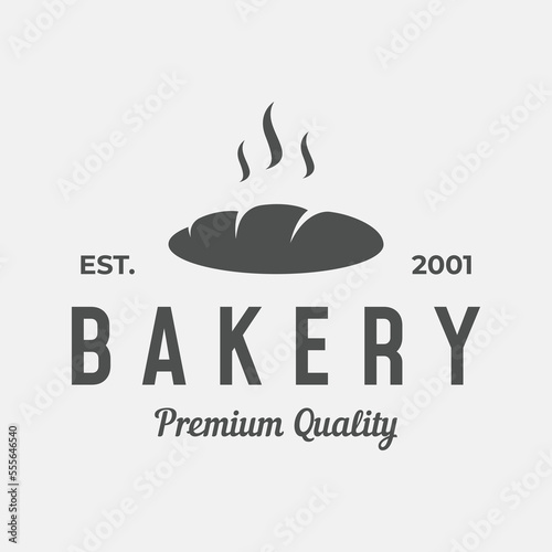 Retro wheat bread logo design template. Badge for bakery, home made bakery, restaurant or cafe, patisserie, business.