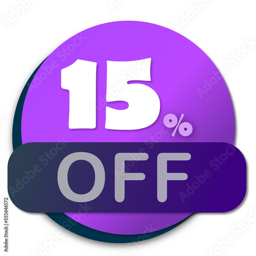 15% discount poster, purple coloring