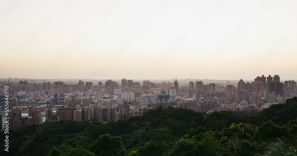 Taoyuan city view under sunset