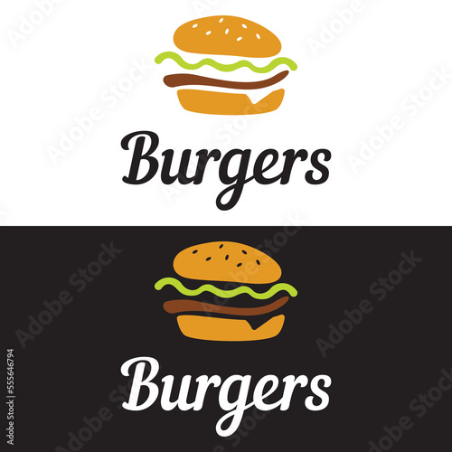 Burger logo restaurant emblem cafe burger label and factory.Fast food template.