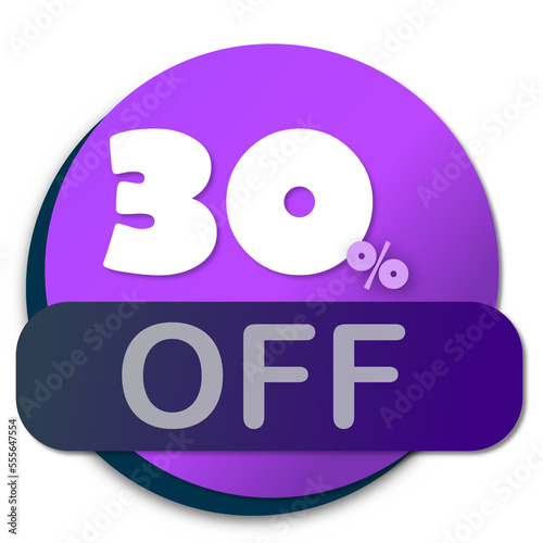 30% discount poster, purple coloring