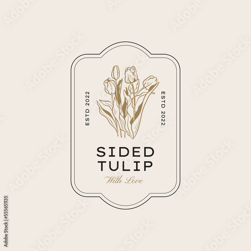 Vintage Flower logo template illustration for branding