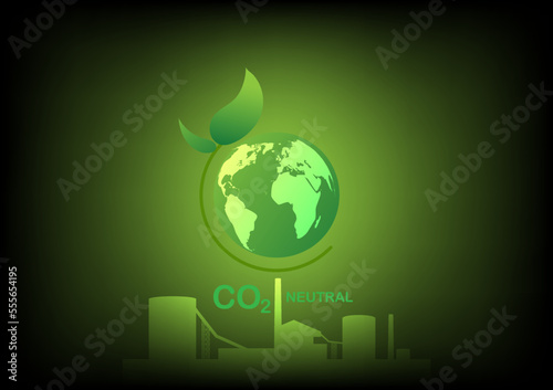 CO2 neutral. Net zero emission concept.