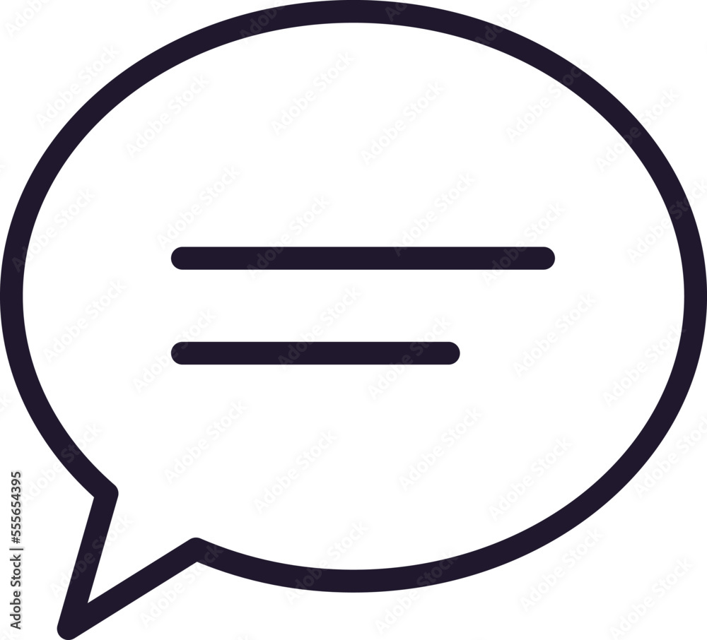 Speech bubble line icon on white background Speech bubble line icon on white background
