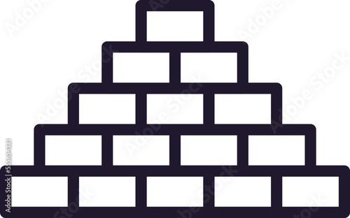 Single line icon of brick on isolated white background. High quality editable stroke for mobile apps, web design, websites, online shops etc.