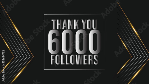 Thank you 6000 followers congratulation template banner. 6k followers celebration