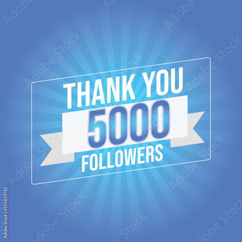 Thank you 5000 followers congratulation template banner. 5k followers celebration
