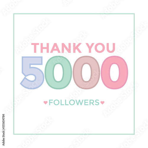celebration 5000 subscribers template for social media. 5k followers thank you

