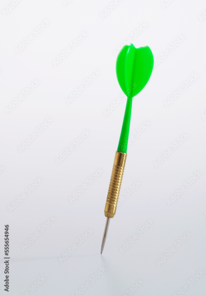 Single dart on white background