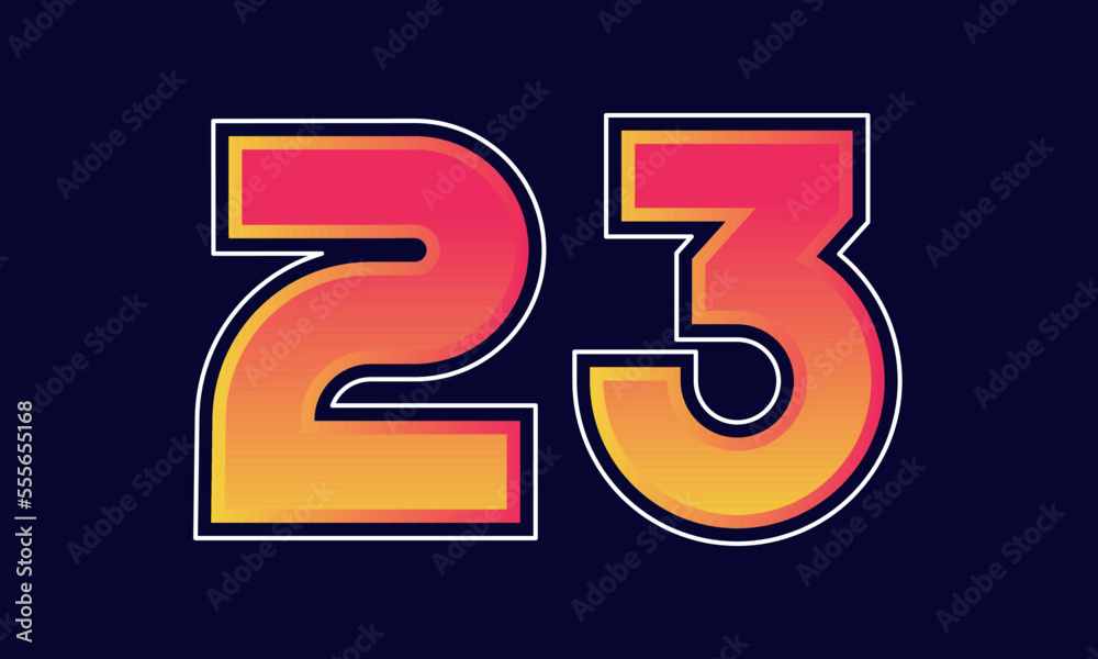 23 Number New Orange Sport Line Logo 23 Number New Orange Sport Line Logo