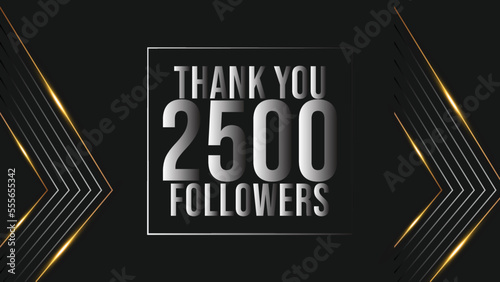 Thank you 2500 followers congratulation template banner. 2.5k followers celebration
