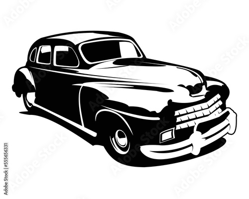 chevy classic car silhouette logo vector isolated emblem badge concept. available eps 10.