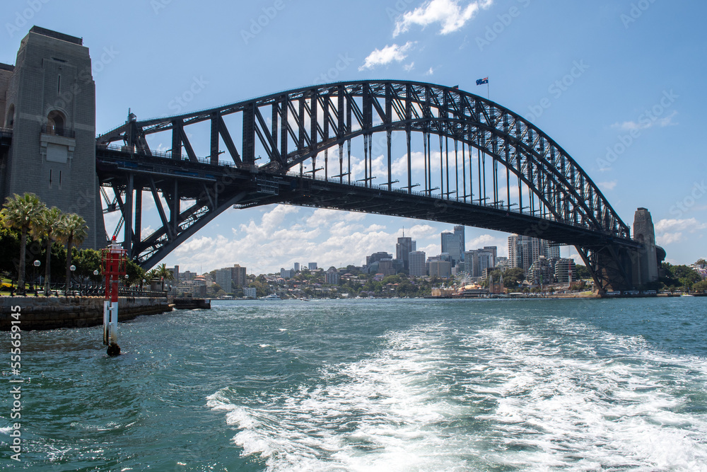 Naklejka premium Darling Harbour Sydney Australia bridge cityscape