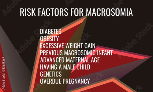 risk factors for macrosomia. Vector illustration for medical journal or brochure.