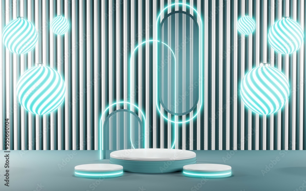 3D render of Podium background in blue tones for displaying cream products. cosmetics 3D render of Podium background in blue tones for displaying cream products. cosmetics