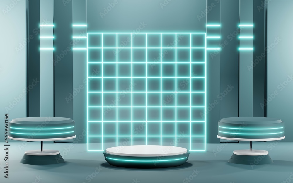 3D render of Podium background in blue tones for displaying cream products. cosmetics 3D render of Podium background in blue tones for displaying cream products. cosmetics