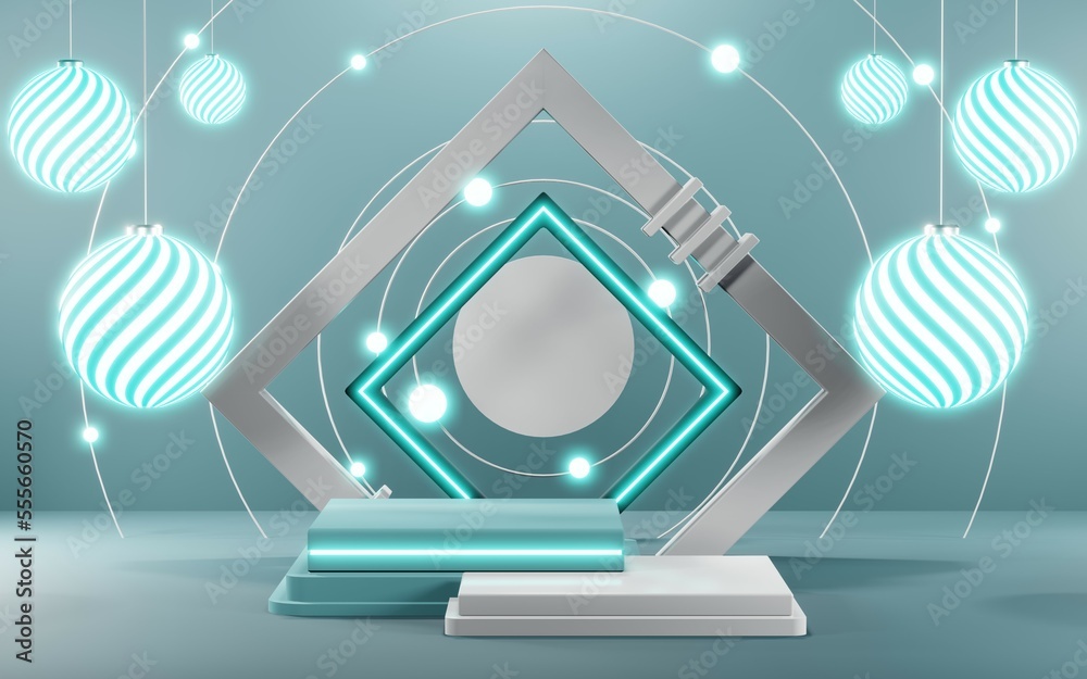 3D render of Podium background in blue tones for displaying cream products. cosmetics 3D render of Podium background in blue tones for displaying cream products. cosmetics