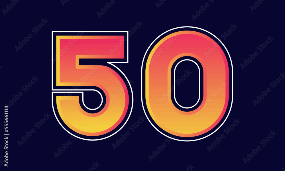 50 Number New Orange Sport Line Logo 50 Number New Orange Sport Line Logo