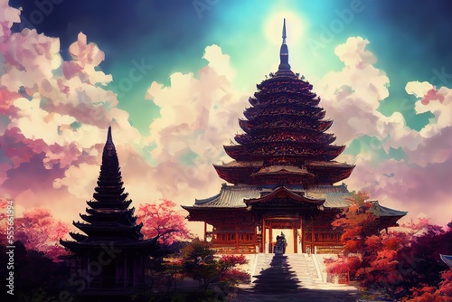 buddhist temple  castle  temple  building  japan  asia  architecture  japanese  Generative AI