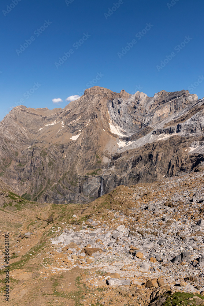 Pyrenees of the Sarradets refuge in the Cirque de Gavarnie, in the French Pyrenees Pyrenees of the Sarradets refuge in the Cirque de Gavarnie, in the French Pyrenees