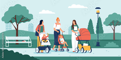 Mom Group Background Illustration