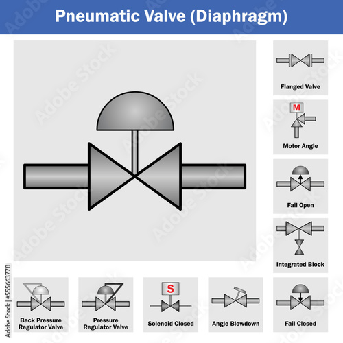 Vector Illustration for Pneumatic Valve (Diaphragm)