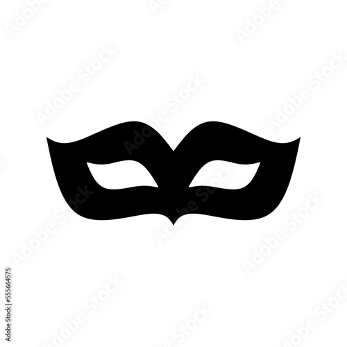 black mardi gras icon isolated on white background