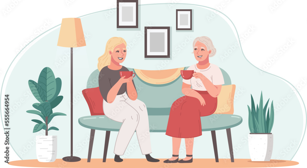 Elderly Care Cartoon Elderly Care Cartoon