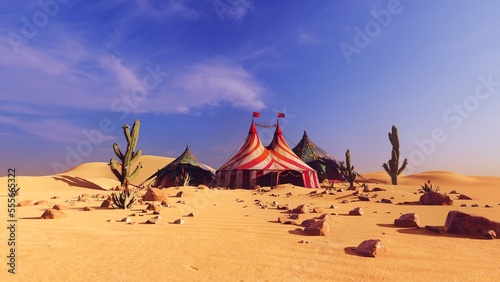 Circus theater tents in the desert