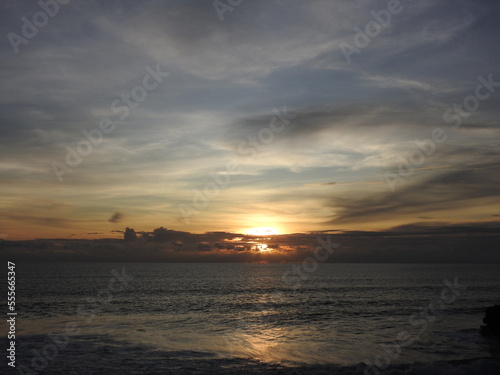 Beauty of sunset at Tanah Lot  Bali  Indonesia