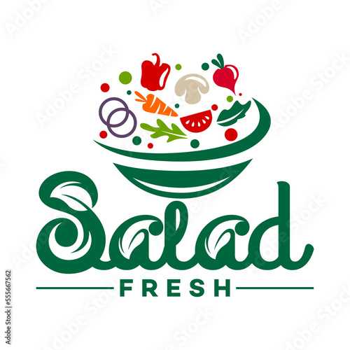 Modern plate with salad logo