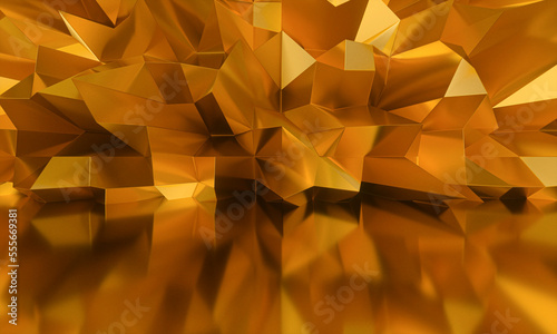Gold abstract room with reflections