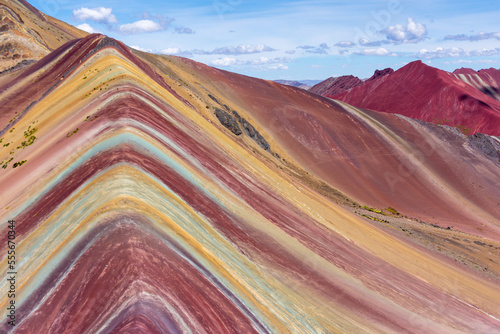 Rainbow Mountain or Montana de Siete Colores, part of the Cordillera de los Andes in the Cusco region of Peru.