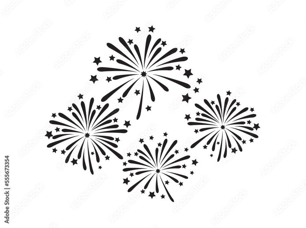 firework icon collections, new Year celebration design elements